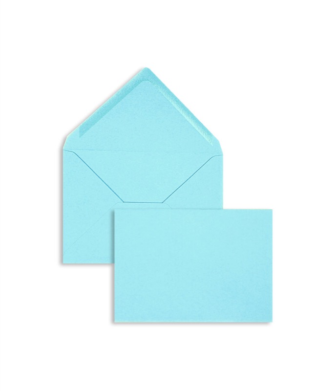 enveloppes colorées bleu (bleu arctique) 114 x 162 mm (c6) | 120 g/m² velin | sans fenêtre | fermeture gommée | rabat pointu | 100 pièces
