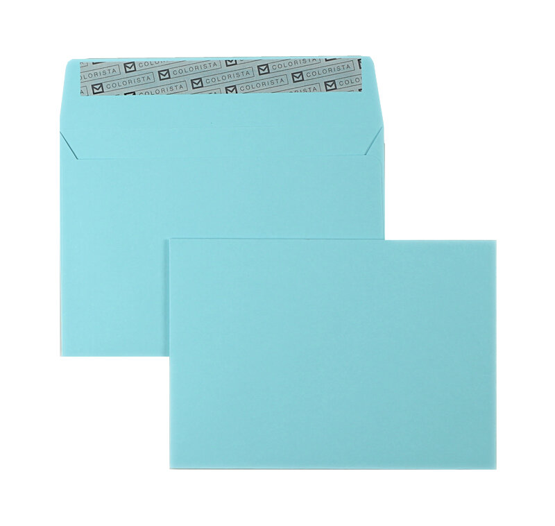 enveloppes colorées bleu (bleu clair) 114 x 162 mm (c6) | 120 g/qm colorista | sans fenêtre | fermeture adhésive | rabat droit | 100 pièces