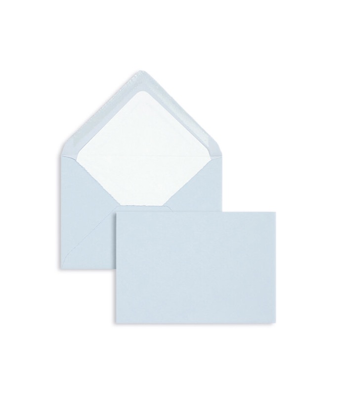 enveloppes colorées bleu (bleu côtelé) 114 x 162 mm (c6) | 100 g/m² bord frangeux | sans fenêtre | fermeture gommée | rabat pointu | 100 pièces