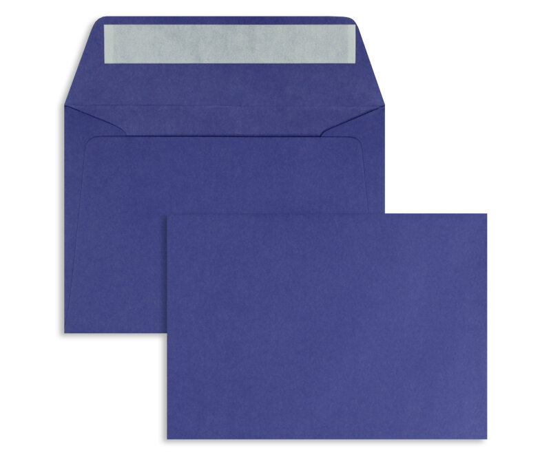 enveloppes colorées bleu (prune bleue) 114 x 162 mm (c6) | 100 g/m² offset | sans fenêtre | fermeture adhésive | rabat droit | 100 pièces