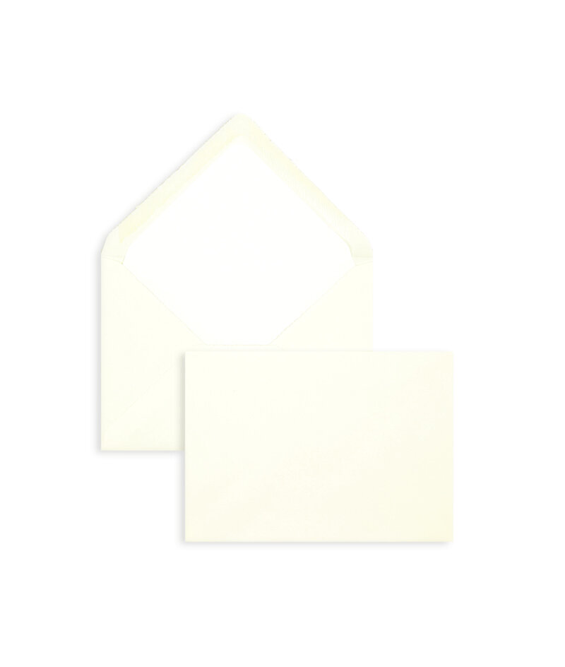 enveloppes colorées crème 114 x 162 mm (c6) | 120 g/m² bord frangeux | sans fenêtre | fermeture gommée | rabat pointu | 100 pièces
