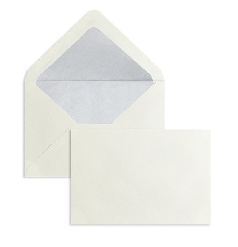 enveloppes colorées crème (blanc crème) 114 x 162 mm (c6) | 100 g/m² côtelé | sans fenêtre | fermeture gommée | rabat pointu | 100 pièces