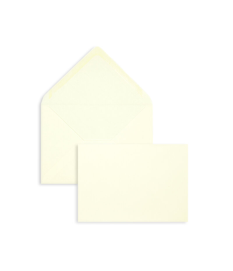 enveloppes colorées crème (blanc crème) 114 x 162 mm (c6) | 100 g/m² côtelé | sans fenêtre | fermeture gommée | rabat pointu | 100 pièces