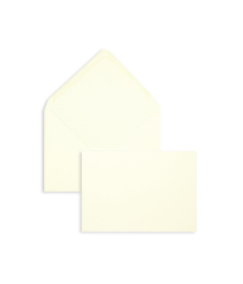 enveloppes colorées crème (blanc crème) 114 x 162 mm (c6) | 135 g/m² côtelé | sans fenêtre | fermeture gommée | rabat pointu | 100 pièces