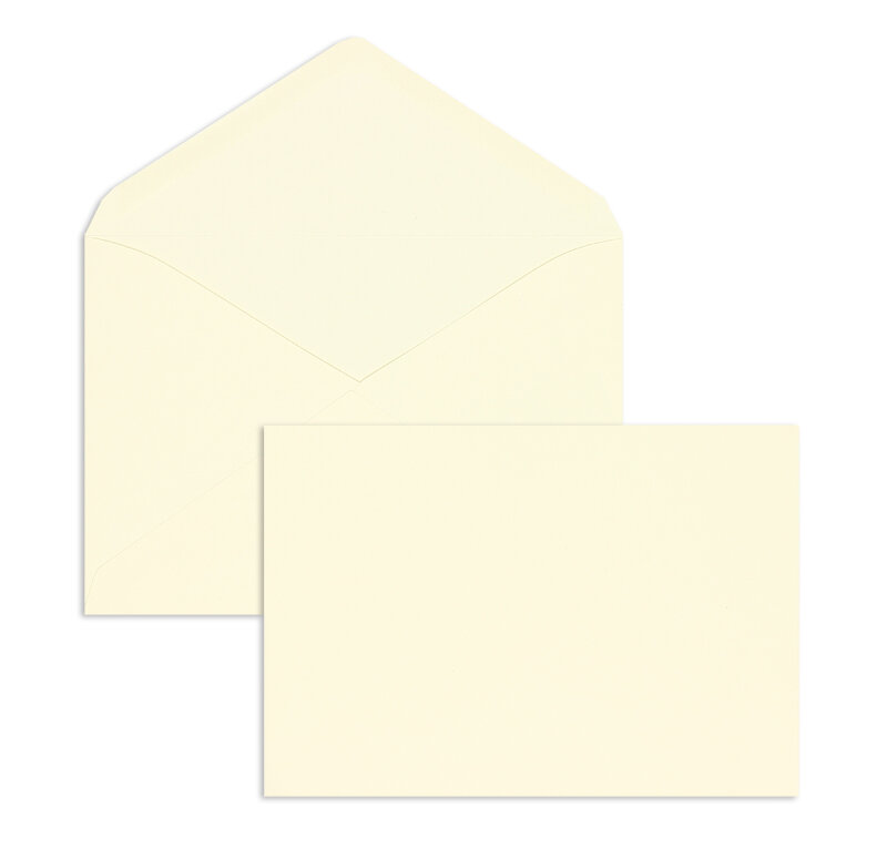 enveloppes colorées crème (chamois) 114 x 162 mm (c6) | 100 g/m² offset | sans fenêtre | fermeture gommée | rabat pointu | 500 pièces