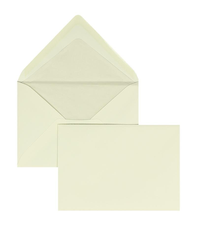 enveloppes colorées crème (écru) 114 x 162 mm (c6) | 110 g/m² precioso glatt | sans fenêtre | fermeture gommée | rabat pointu | 100 pièces