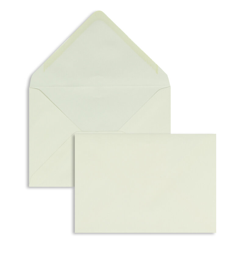 enveloppes colorées crème (ivoire clair) 114 x 162 mm (c6) | 100 g/m² offset | sans fenêtre | fermeture gommée | rabat pointu | 100 pièces