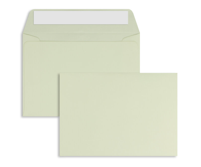 enveloppes colorées crème (ivoire clair) 114 x 162 mm (c6) | 100 g/m² offset | sans fenêtre | fermeture adhésive | rabat droit | 100 pièces