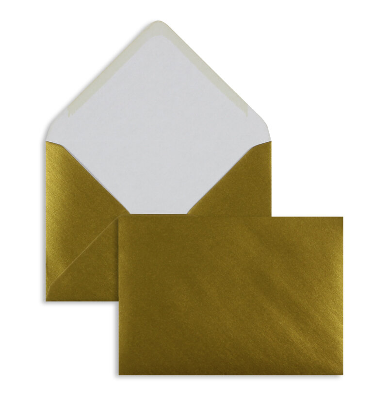 enveloppes colorées doré 114 x 162 mm (c6) | 100 g/m² offset | sans fenêtre | fermeture gommée | rabat pointu | 100 pièces