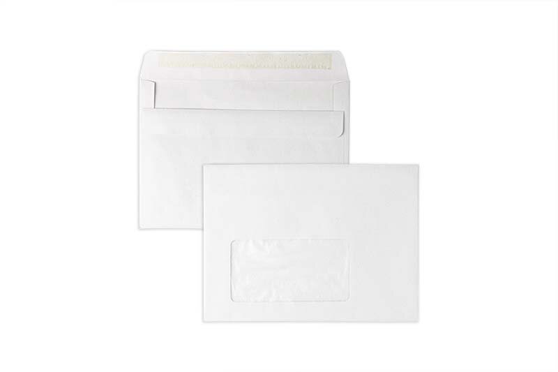 enveloppes colorées gris 114 x 162 mm (c6) | 75 g/m² recycling | avec fenêtre | fermeture autocollante | rabat droit | 1000 pièces