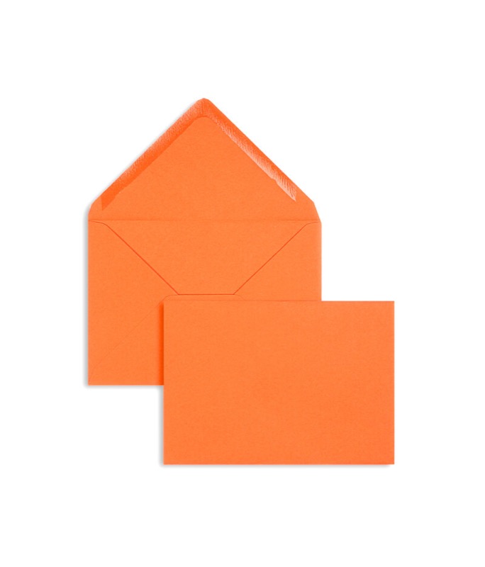 enveloppes colorées orange 114 x 162 mm (c6) | 120 g/m² velin | sans fenêtre | fermeture gommée | rabat pointu | 100 pièces