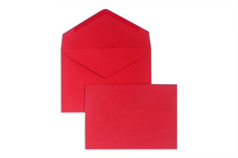 enveloppes colorées rouge 114 x 162 mm (c6) | 100 g/m² offset | sans fenêtre | fermeture gommée | rabat pointu | 100 pièces