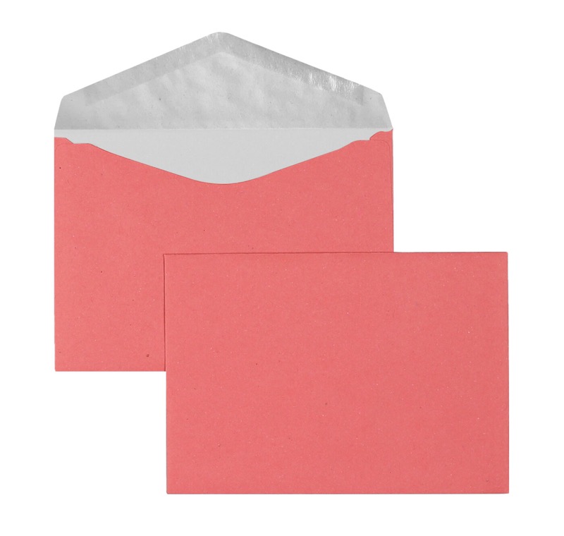 enveloppes colorées rouge (vulcano) 114 x 162 mm (c6) | 75 g/m² recycling | sans fenêtre | fermeture gommée | rabat arrondi | 1000 pièces