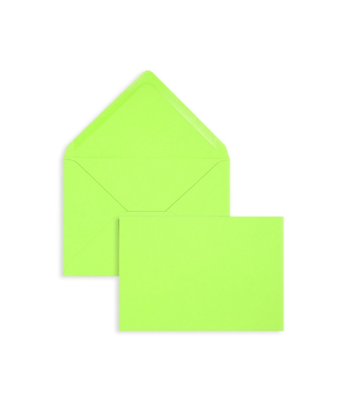 enveloppes colorées vert (vert clair) 114 x 162 mm (c6) | 120 g/m² velin | sans fenêtre | fermeture gommée | rabat pointu | 100 pièces