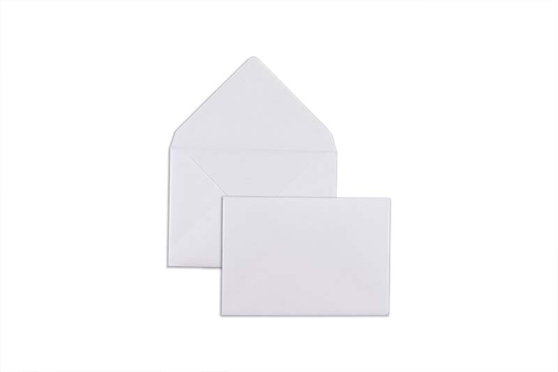 enveloppes blanc (blanc brillant) 81 x 114 mm (c7) | 100 g/m² brillant (paperado) | sans fenêtre | fermeture gommée | rabat pointu | 100 pièces