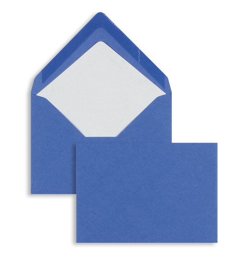 enveloppes colorées bleu (bleu dur) 81 x 114 mm (c7) | 100 g/m² côtelé (paperado) | sans fenêtre | fermeture gommée | rabat pointu | 100 pièces