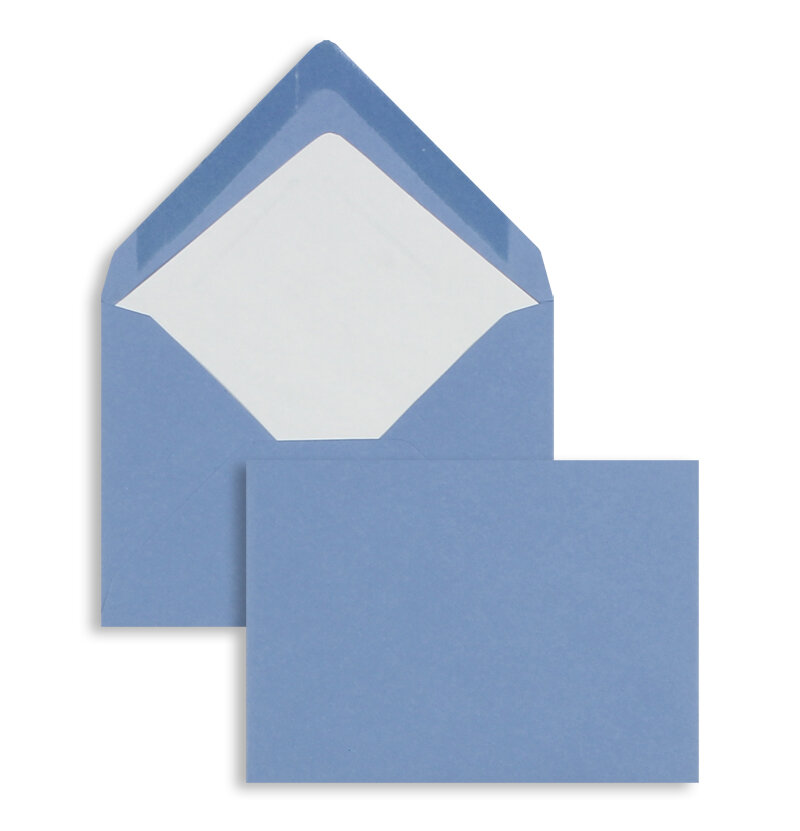 enveloppes colorées bleu (bleu foncé) 81 x 114 mm (c7) | 100 g/m² côtelé (paperado) | sans fenêtre | fermeture gommée | rabat pointu | 100 pièces