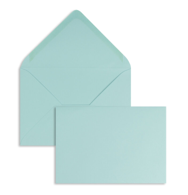 enveloppes colorées bleu (lagon) 81 x 114 mm (c7) | 120 g/m² offset | sans fenêtre | fermeture gommée | rabat pointu | 100 pièces