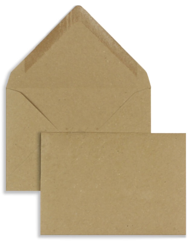 enveloppes colorées marron (kraft) 81 x 114 mm (c7) | 120 g/qm paperado | sans fenêtre | fermeture gommée | rabat pointu | 100 pièces