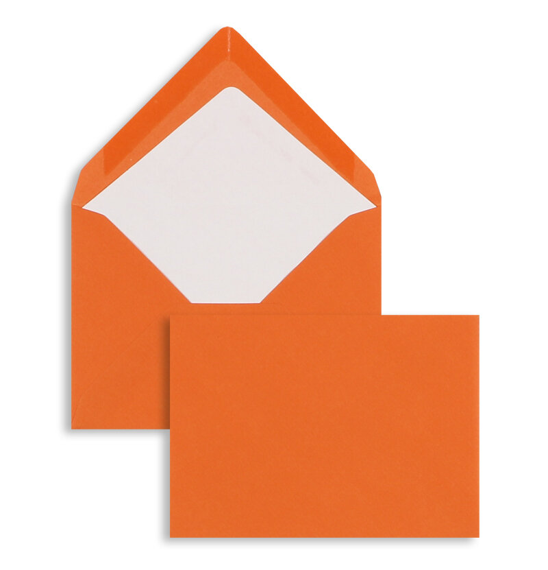 enveloppes colorées orange 81 x 114 mm (c7) | 100 g/m² côtelé (paperado) | sans fenêtre | fermeture gommée | rabat pointu | 100 pièces