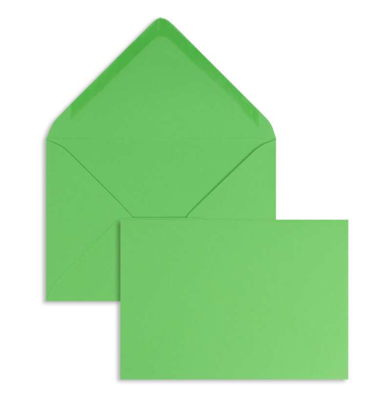 enveloppes colorées vert (émeraude) 81 x 114 mm (c7) | 120 g/m² offset | sans fenêtre | fermeture gommée | rabat pointu | 100 pièces
