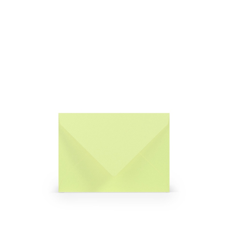 enveloppes colorées vert (pistache) 81 x 114 mm (c7) | 100 g/qm côtelé (paperado) | sans fenêtre | fermeture gommée | rabat pointu | 100 pièces