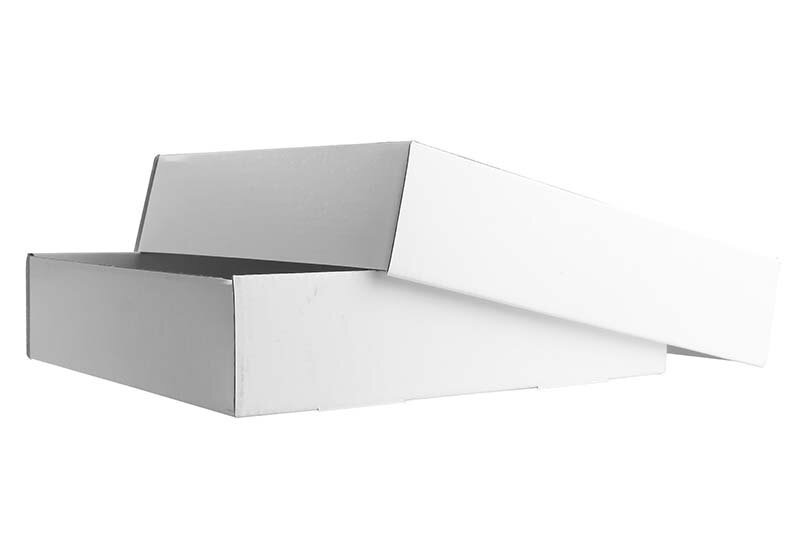boîtes pliantes télestopiques blanc 215 x 210 x 50 mm | carton ondulé | sans fenêtre | pas de fermeture | pas de rabat | 20 pièces