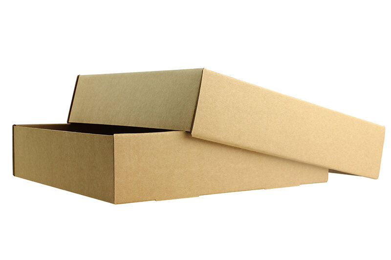 boîtes pliantes télestopiques colorées marron (blanc nature) 215 x 210 x 50 mm | carton ondulé | sans fenêtre | pas de fermeture | pas de rabat | 20 pièces