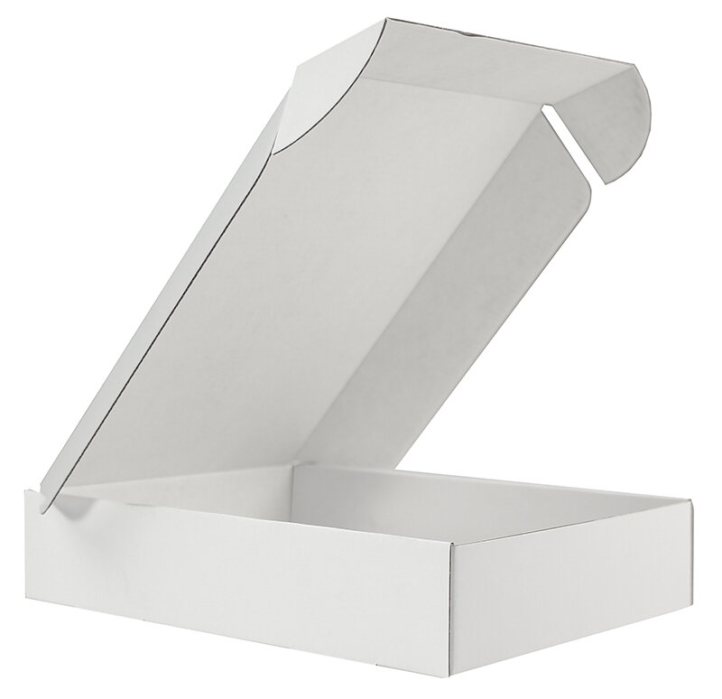 cartons pliants blanc 215 x 155 x 45 mm | carton ondulé | sans fenêtre | fermeture à patte rentrante | pas de rabat | 35 pièces