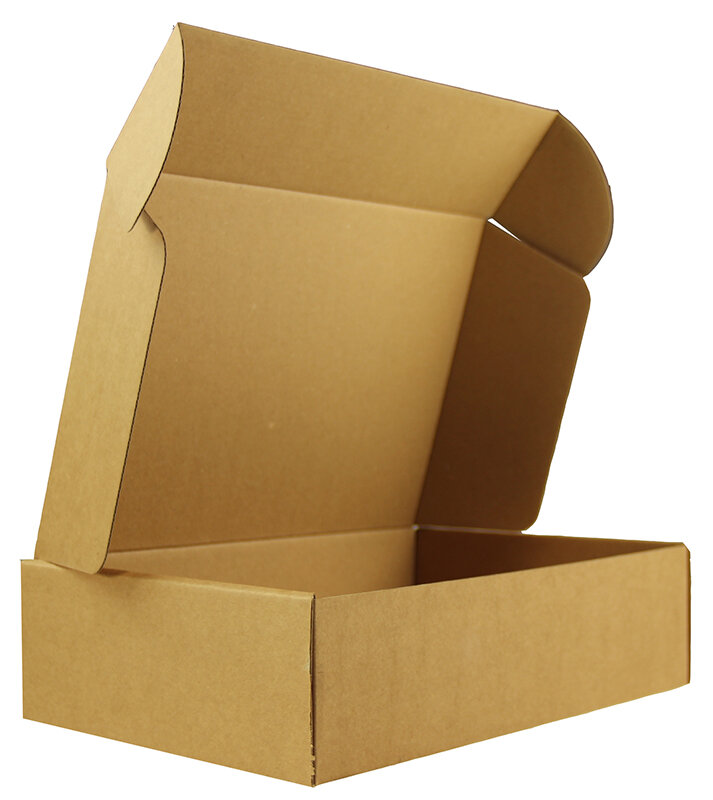 cartons pliants colorées marron (blanc nature) 180 x 265 x 70 mm | carton ondulé | sans fenêtre | fermeture à patte rentrante | pas de rabat | 35 pièces