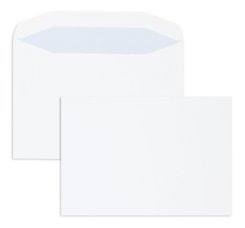 enveloppe de mise sous pli blanc 178 x 254 mm | 90 g/m² offset | sans fenêtre | fermeture gommée | rabat trapézoïdal | 500 pièces