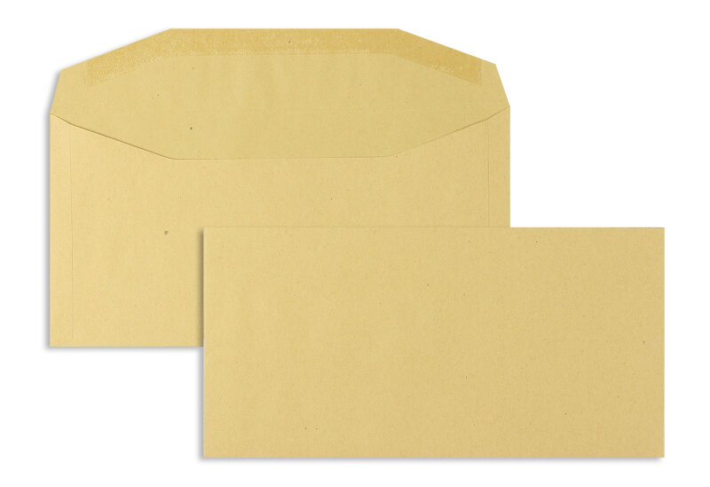 enveloppe de mise sous pli colorées marron 114 x 235 mm | 80 g/m² natron | sans fenêtre | fermeture gommée | rabat trapézoïdal | 1000 pièces