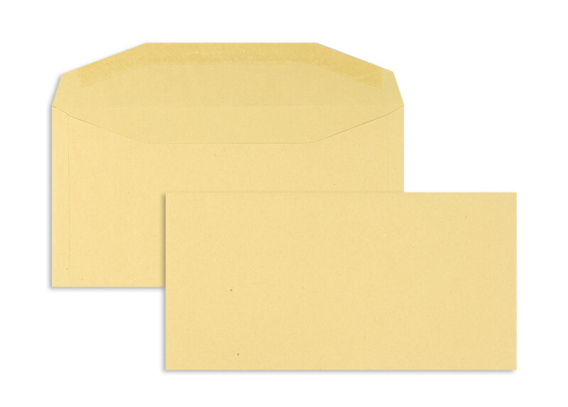 enveloppe de mise sous pli colorées marron 121 x 235 mm | 80 g/m² natron | sans fenêtre | fermeture gommée | rabat trapézoïdal | 1000 pièces