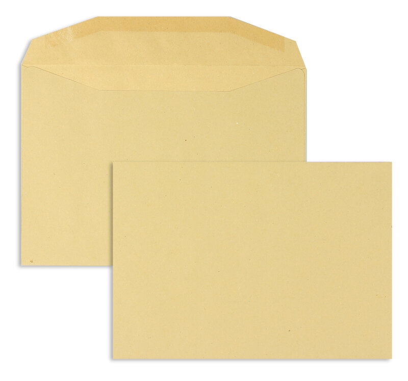 enveloppe de mise sous pli colorées marron 155 x 220 mm | 80 g/m² natron | sans fenêtre | fermeture gommée | rabat trapézoïdal | 500 pièces