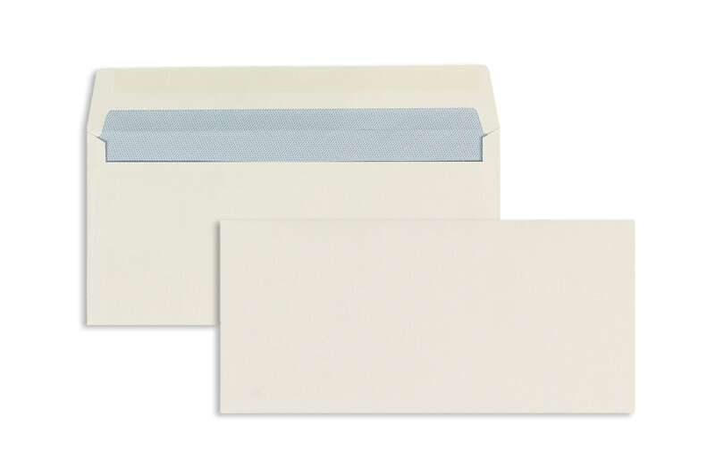 enveloppes blanc 105 x 216 mm | 90 g/m² offset | sans fenêtre | fermeture gommée | rabat droit | 1000 pièces
