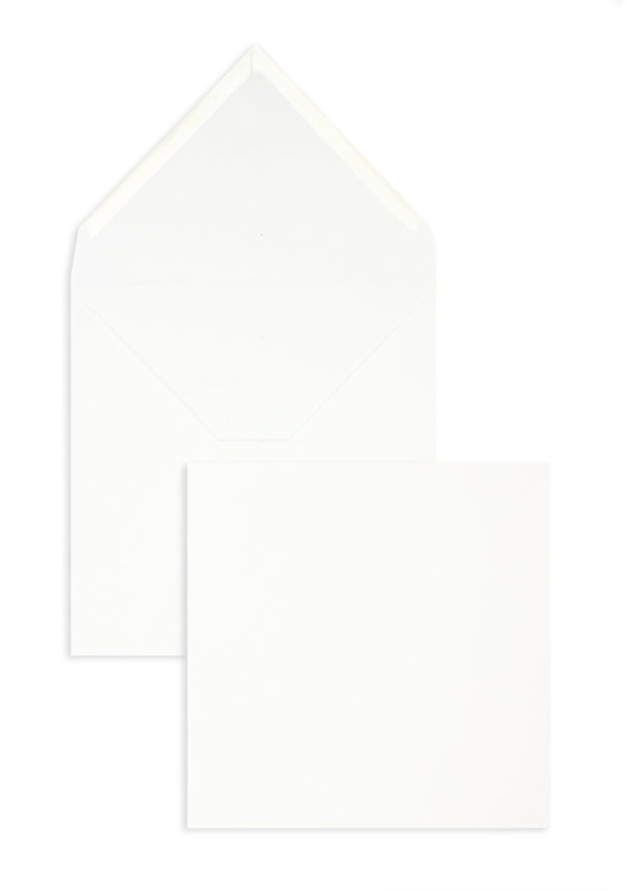 enveloppes blanc 225 x 225 mm | 135 g/m² velin | sans fenêtre | fermeture gommée | rabat pointu | 100 pièces