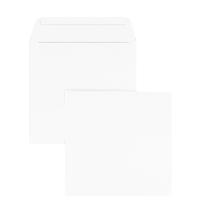 enveloppes blanc 230 x 230 mm | 120 g/qm offset | sans fenêtre | fermeture adhésive | rabat droit | 100 pièces