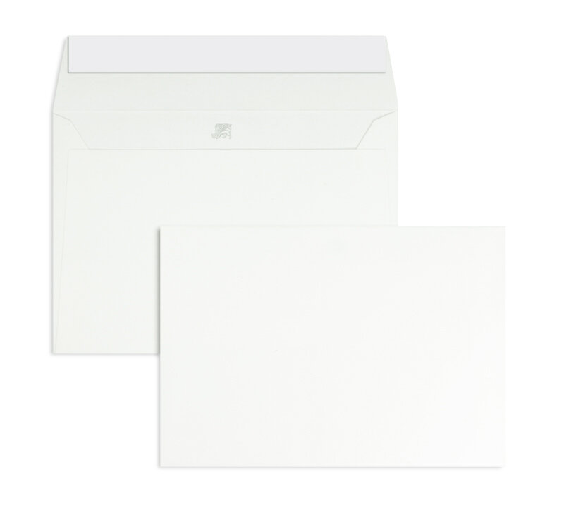 enveloppes blanc (white merinos) 160 x 230 mm (din c5) | 120 g/m² boutique so...wool | sans fenêtre | fermeture adhésive | rabat droit | 250 pièces