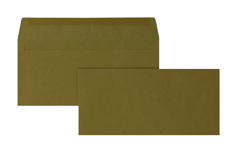 enveloppes colorées marron 102 x 216 mm | 80 g/m² natron | sans fenêtre | fermeture gommée | rabat droit | 1000 pièces