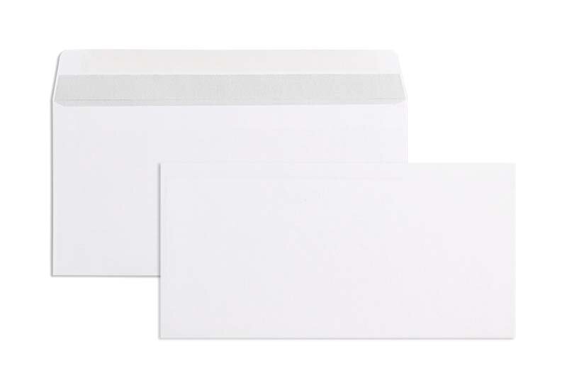 enveloppes de réponse blanc 105 x 215 mm | 75 g/m² offset | sans fenêtre | fermeture gommée | rabat droit | 1000 pièces