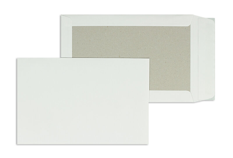 enveloppes dos cartonné blanc 185 x 280 mm | 120 g/m² offset | sans fenêtre | fermeture adhésive | rabat droit | 100 pièces