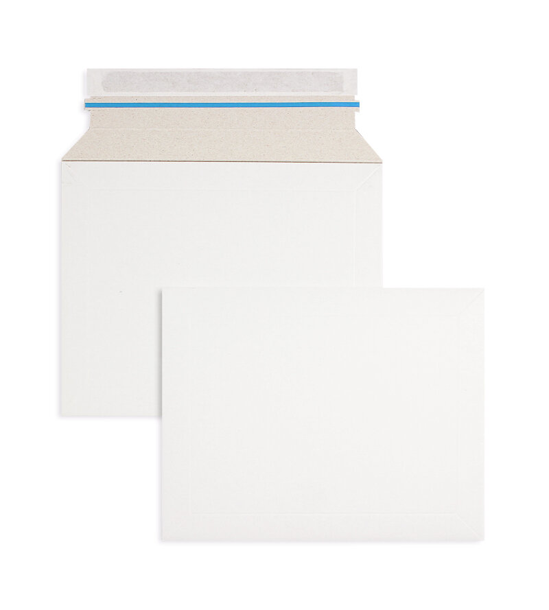 enveloppes en carton blanc 215 x 270 mm | 450 g/m² carton duplex | sans fenêtre | fermeture adhésive | rabat droit | 200 pièces