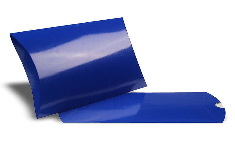 boîtes cadeau oreiller colorées bleu 114 x 162 x 35 mm (din c6) | 350 g/qm carton compact brillant | sans fenêtre | fermeture adhésive | rabat droit | 25 pièces