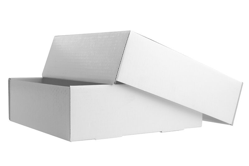 boîtes pliantes télestopiques blanc 160 x 155 x 50 mm | carton ondulé | sans fenêtre | pas de fermeture | pas de rabat | 20 pièces