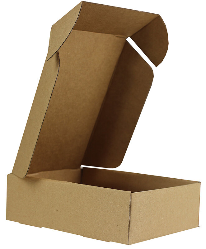 cartons pliants colorées marron (blanc nature) 155 x 105 x 45 mm | carton ondulé | sans fenêtre | fermeture à patte rentrante | pas de rabat | 35 pièces