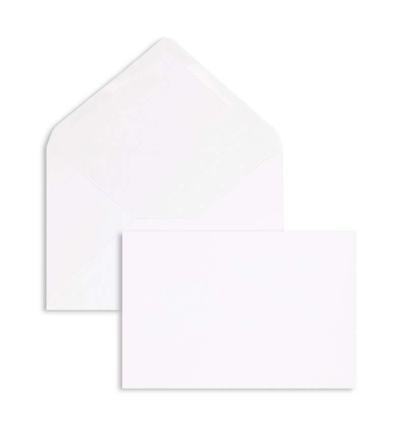 enveloppes blanc 105 x 155 mm | 80 g/m² offset | sans fenêtre | fermeture gommée | rabat pointu | 100 pièces