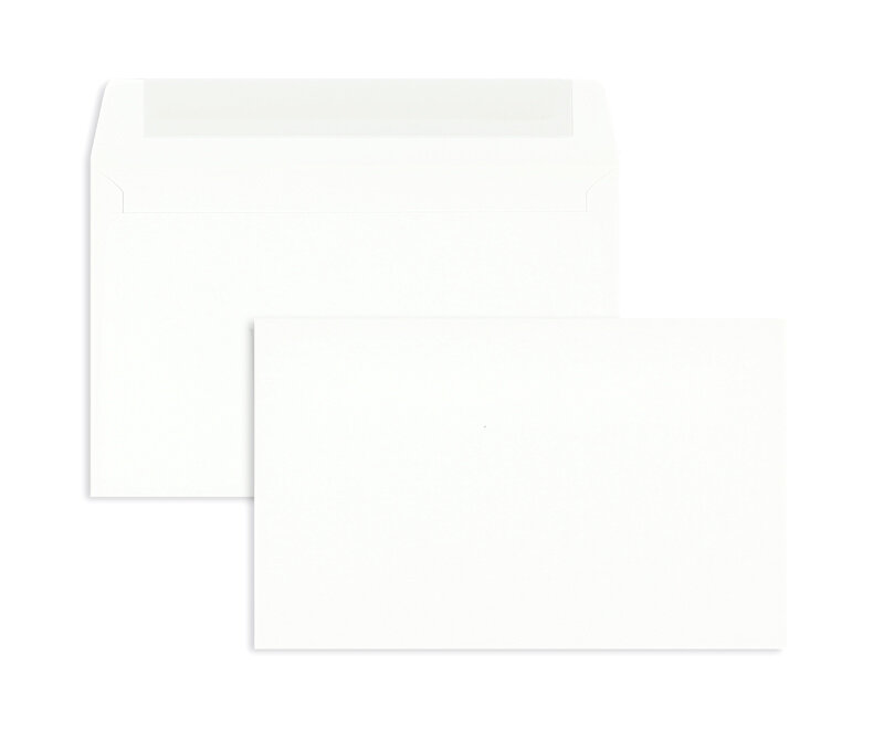 enveloppes blanc 125 x 200 mm | 120 g/m² offset | sans fenêtre | fermeture adhésive | rabat droit | 100 pièces