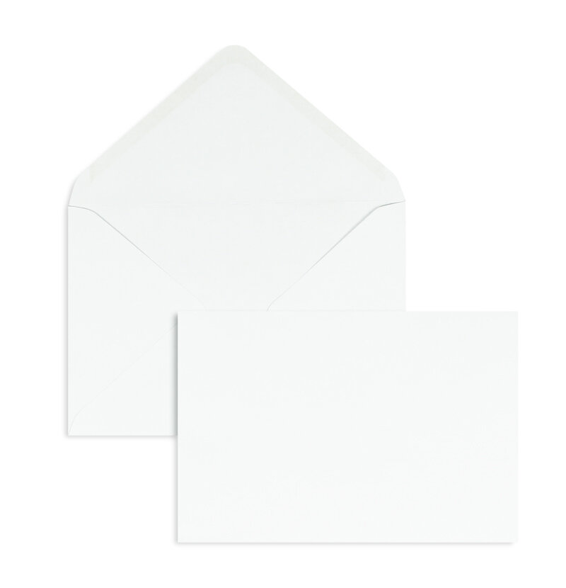 enveloppes blanc 127 x 190 mm | 90 g/m² offset | sans fenêtre | fermeture gommée | rabat pointu | 1000 pièces