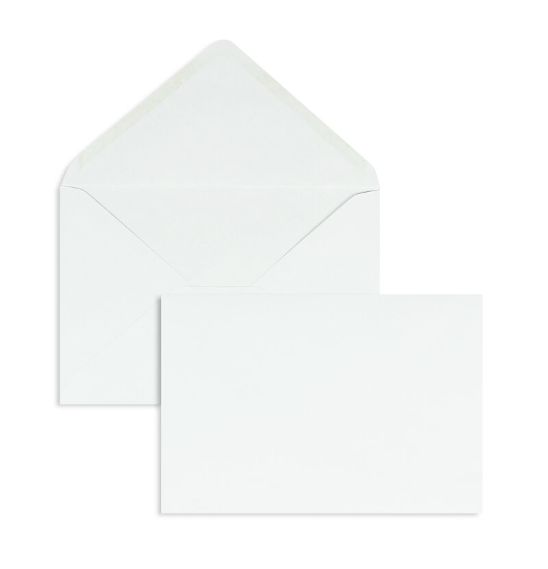 enveloppes blanc 133 x 197 mm | 90 g/m² offset | sans fenêtre | fermeture gommée | rabat pointu | 1000 pièces