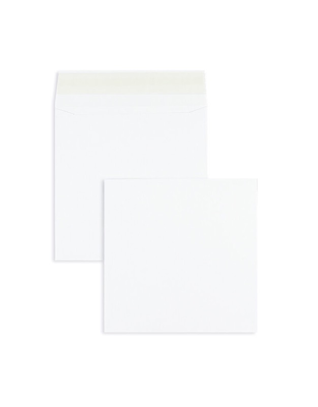 enveloppes blanc 145 x 145 mm | 120 g/m² offset | sans fenêtre | fermeture adhésive | rabat droit | 100 pièces